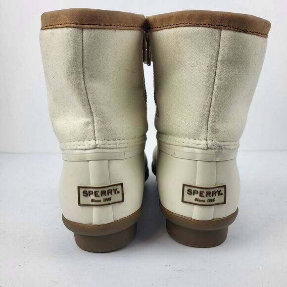 Sperry Top Sider Saltwater Wool Ivory Snow Rain Duck Boots - Picture 4 of 13